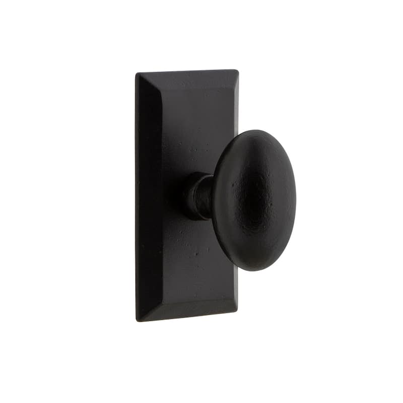Ageless Iron Vale - Privacy Door Knob Set with 2-3/8" Backset - - Black Iron