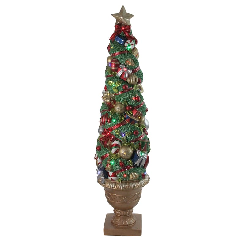 5' Prelit Fiber Optic LED Topiary Outdoor Artificial Christmas Tree - 5 Foot