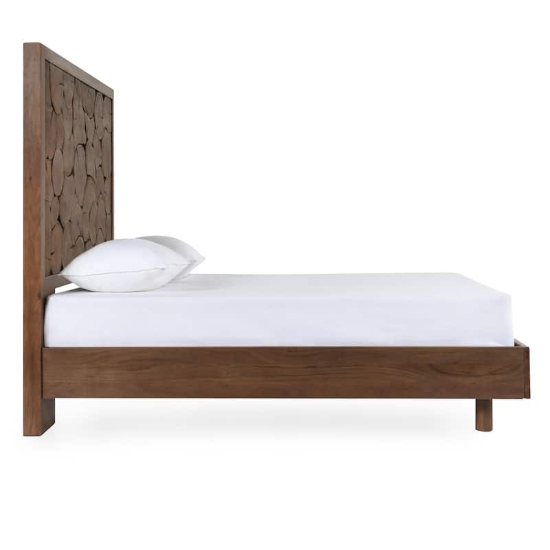 Classic Home Jaxon Acacia Wood Bed in Cocoa Brown
