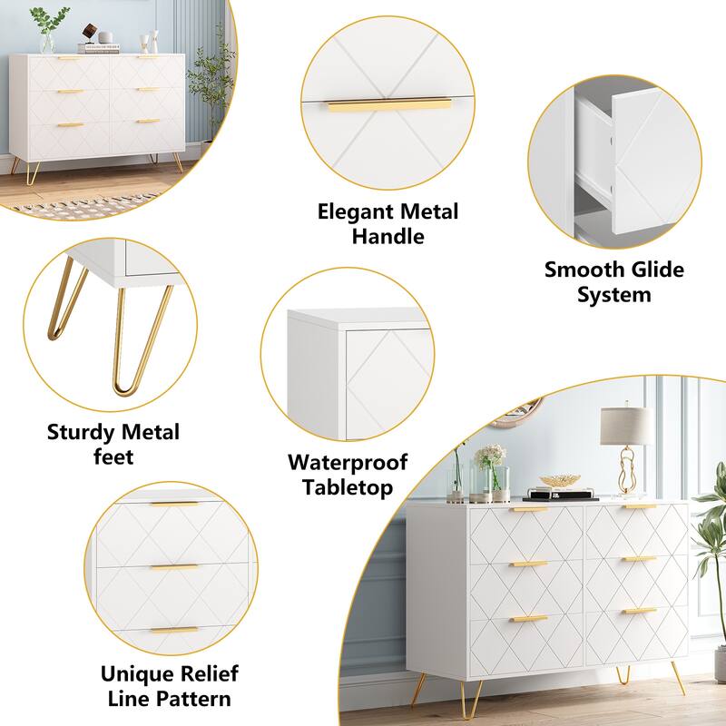 6 Drawer Dresser for Bedroom