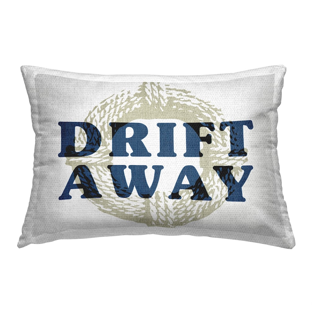 Stupell Drift Away Nautical Rope Printed Outdoor Throw Pillow Design by Lil' Rue