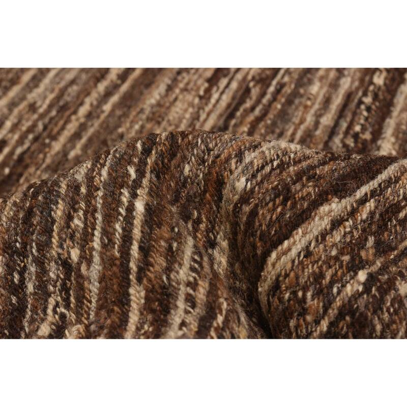 ECARPETGALLERY Flat-Weave Natural Brown Wool Tapestry Kilim - 7'9 x 10'1