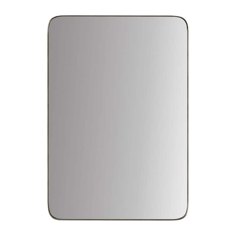 Frame My Mirror Nickel Rounded Corner Mirror, Highland Design - 24" x 36"