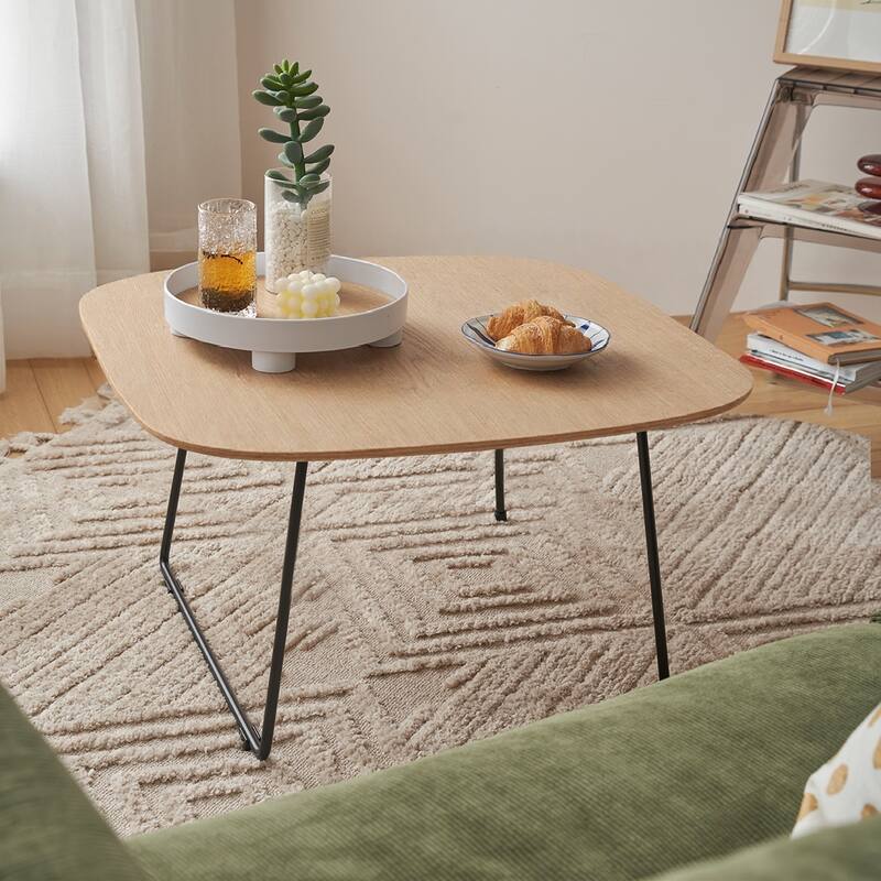 American minimalist modern small apartment coffee table - Acacia Wood