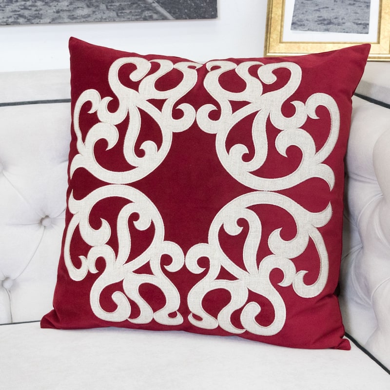 Vintage Vine Throw Pillow Set of 2, 20"x20" Polyester Velvet Cushion Covers with Hidden Zipper