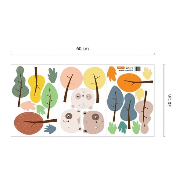 dimension image slide 0 of 2, Walplus Hand-drawn Colorful Trees Children Wall Sticker Nursery Decor