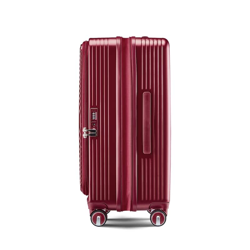 3 Piece PC Expandable Lightweight Carry On Luggage Sets with Front Pocket and Spinner Wheels & TSA Lock, for Men and Women