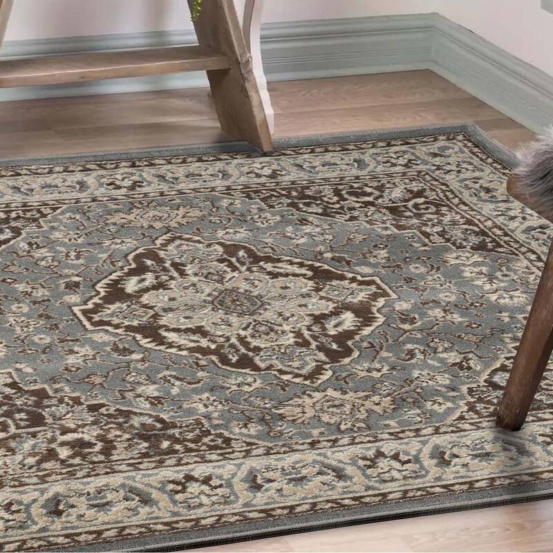 Superior Traditional Oriental Floral Medallion Indoor Area Rug