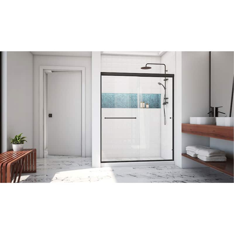 DreamLine Alliance Pro LT 56-60 in. W x 70 3/8 in. H Semi-Frameless Bypass Sliding Shower Door Oil Rubbed Bronze & Clear Glass