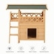 preview thumbnail 3 of 5, Pawhut Indoor and Outdoor Wood Dog House Shelter with Roof