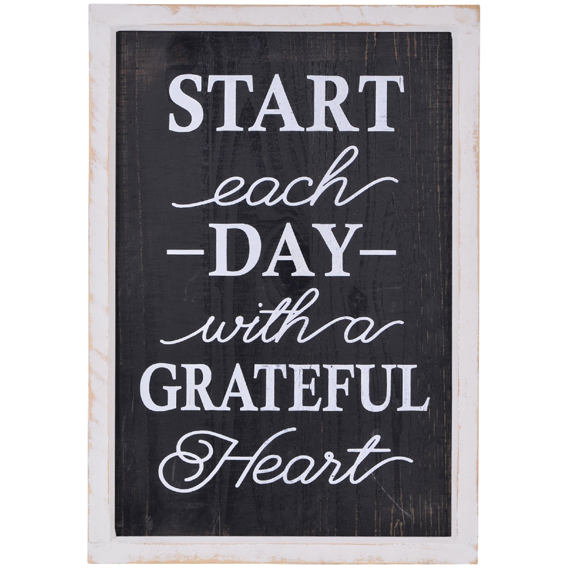 20 Black And White Start Each Day With A Grateful Heart Wall Decor Overstock 28125120