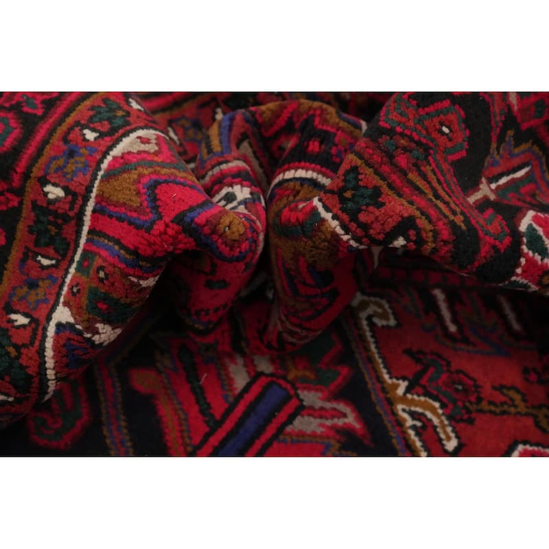 Hand Knotted Oriental 100% Wool Carpet Traditional Medallion Red Heriz Area Rug - 9' 7'' X 6' 9''