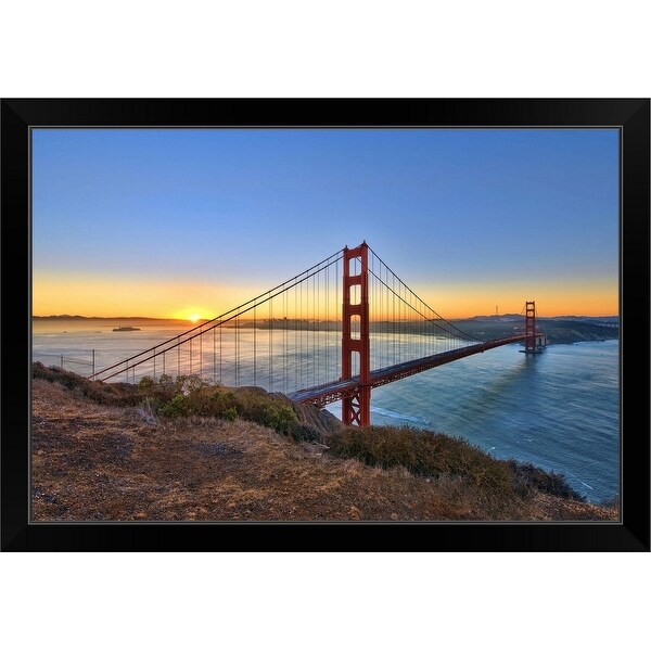 "Golden Gate Bridge Sunrise" Black Framed Print