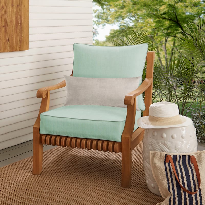Oakley Sunbrella Solid Indoor/ Outdoor Corded Pillow and Chair Cushion Set