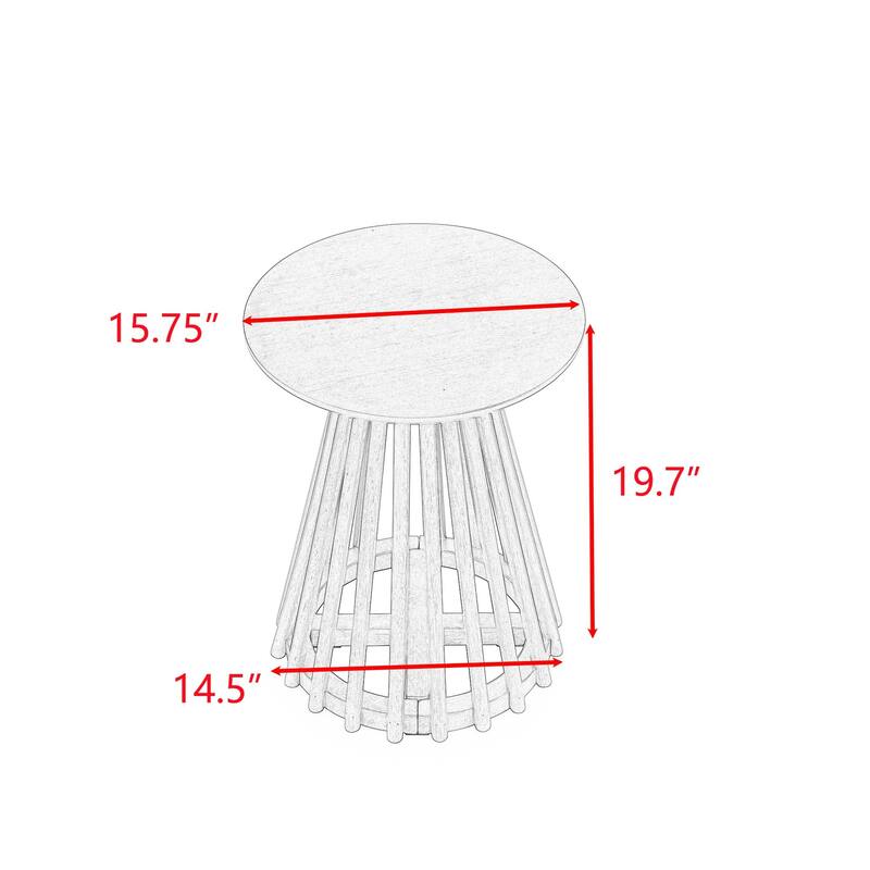 15.75 in. Round Wood Coffee Table, Simple End Table, Solid Wood Side Table for Living Room