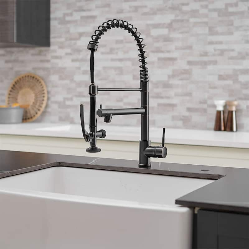 Commercial Kitchen Sink Faucet With Pull Down Sprayer Modern Single Hole Kitchen Faucets Single Handle Spring Taps