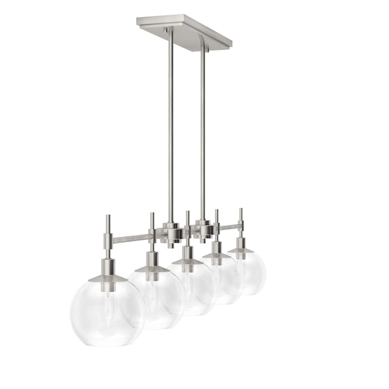 Hunter Xidane 5 Light Linear Chandelier - Dining Room, Kitchen Island - Contemporary, Transitional, Mid-Century Modern - 5-Light