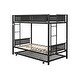 preview thumbnail 12 of 10, Twin over Twin Metal Bunk Bed for Three with Space-Saving Trundle, Black