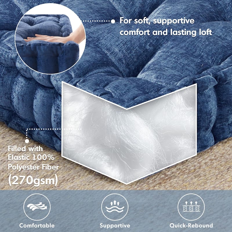 Intelligent Designs Charvi Poly Chenille Square Floor Pillow Cushion