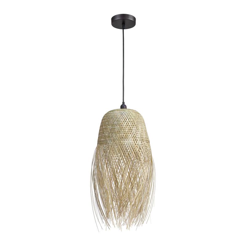 Elk Home Marooner Natural With Bamboo Shade 1 Light Pendant