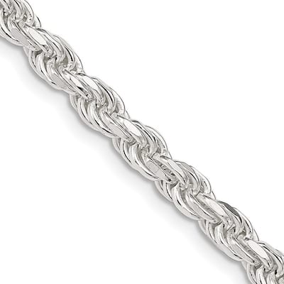 Curata 925 Sterling Silver 4.75mm Diamond Cut Rope Chain Necklace for Men