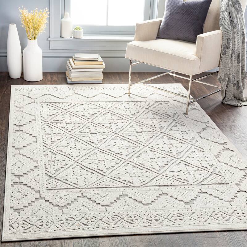 Artistic Weavers Rekia Indoor/ Outdoor Southwest Diamond Area Rug - 7'10" x 10' - Grey