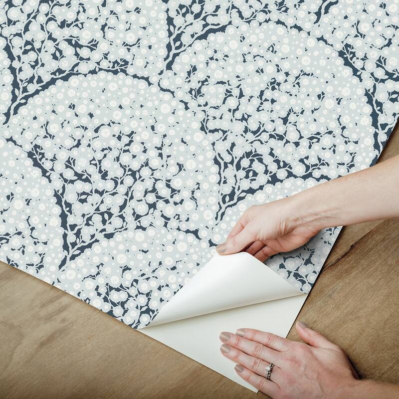 NuWallpaper Rowan Blue Peel and Stick Wallpaper