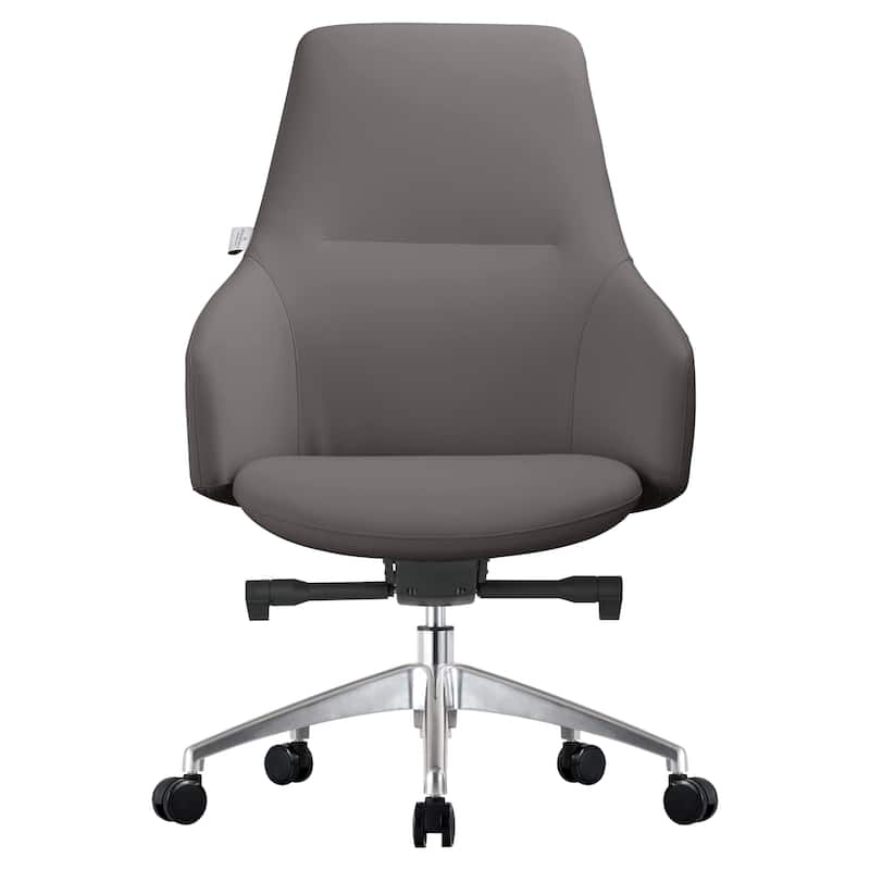 LeisureMod Celeste Office Chair in Upholstered Leather and Iron Frame