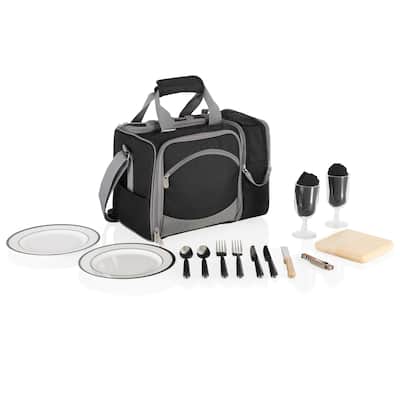 Picnic Time Malibu Black Insulated Picnic Cooler for Two