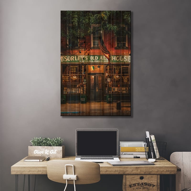 Mcsorley's Old Ale House Print On Wood by Jon Bilous - Multi-Color