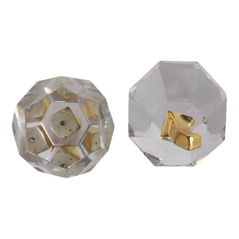 Glass Figurine Pear and Apple Luxurious Accent (Set of 2) - 5/6" Clear - 2.75" x 3.25" x 7.25"