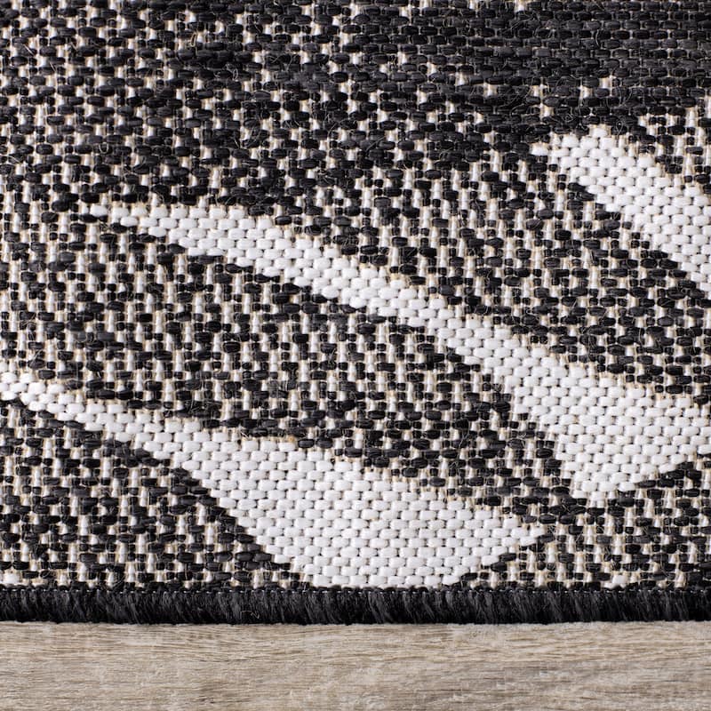 Jackson Collection - Grey/Black Palm Leaves Rug