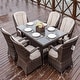 preview thumbnail 5 of 23, Abrihome 7-piece Outdoor Wicker Dining Table Set with 6 Eton Chairs