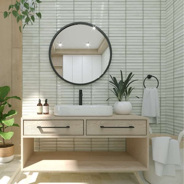 Sakura Fluted 4.5" x 9" Porcelain Wall Tile