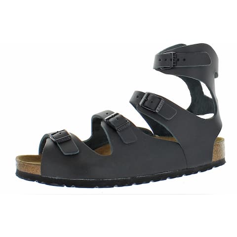 Birkenstock Womens Athen Footbed Sandals Leather Strappy - Black