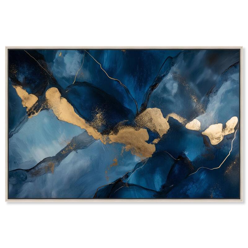 Dark Texture Golden Touch I Canvas by Art Remedy - Silver - 54" x 36"