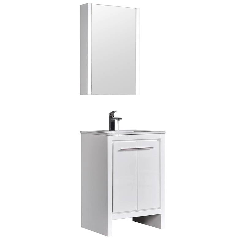 Solid Wood Bathroom Vanity with Mirror Medicine Cabinet