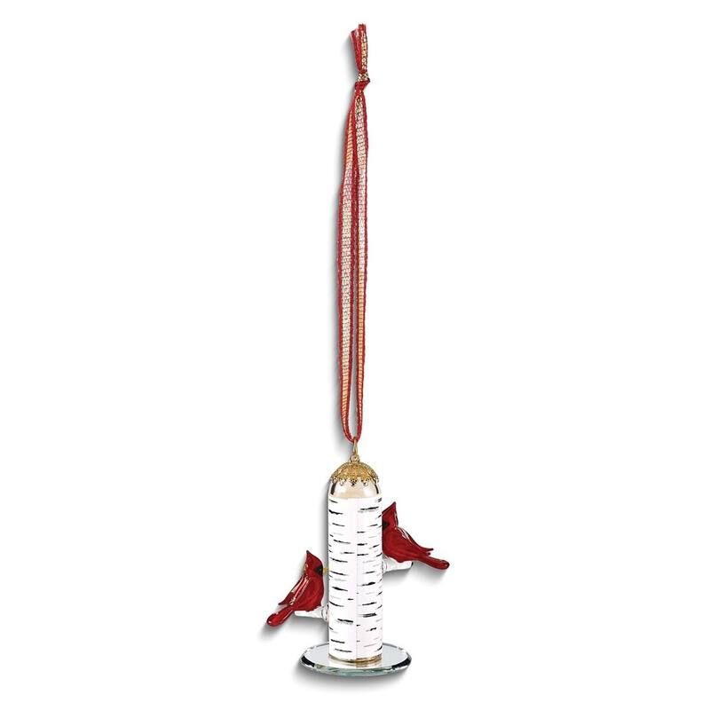 Curata CardinalS Delight Glass Figurine Ornament