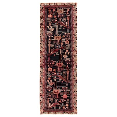 ECARPETGALLERY Hand-knotted Andelz Navy Wool Rug - 3'3 x 9'8