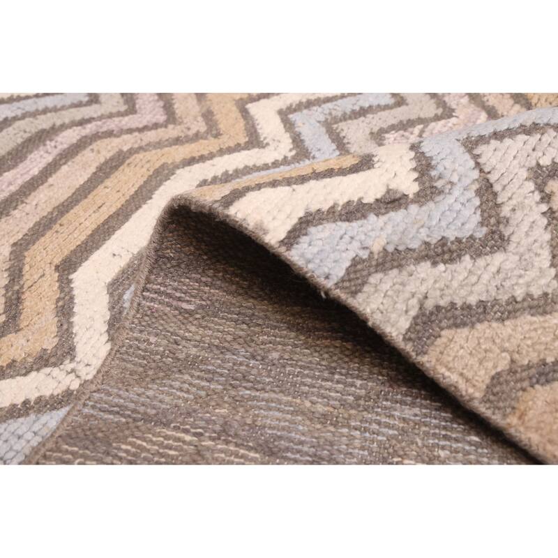 ECARPETGALLERY Hand-knotted Tangier Taupe Silk, Wool Rug - 9'2 x 11'10