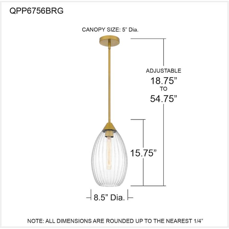Marza 1-Light Brushed Gold Mini Pendant