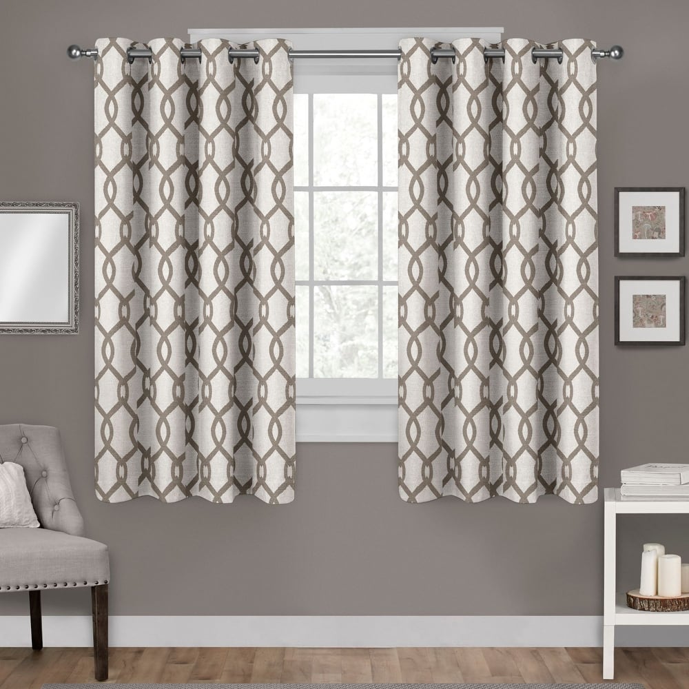 ATI Home Kochi Light Filtering Linen Blend Grommet Top Curtain Panel Pair
