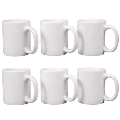 Creative Home Set of 6 Pieces White Ceramic Coffee Mug