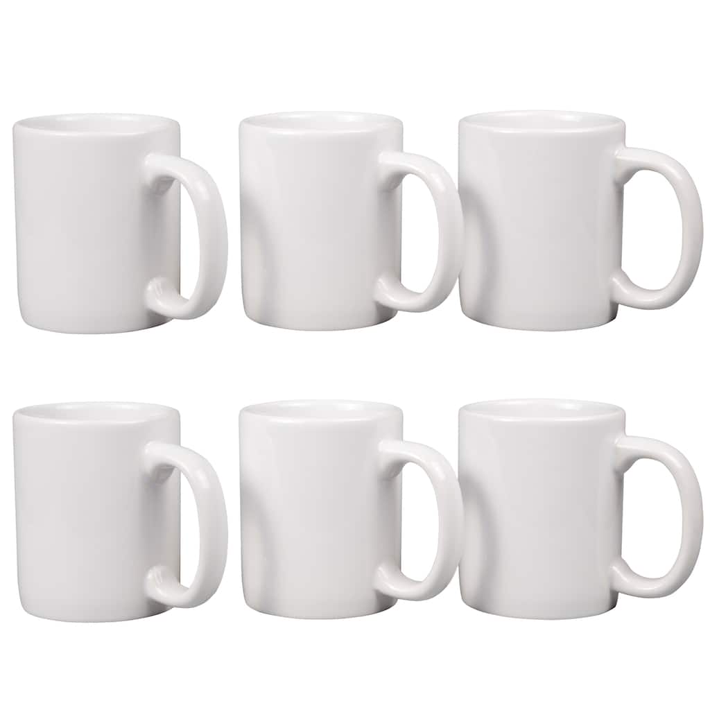 Creative Home Set of 6 Pieces White Ceramic Coffee Mug