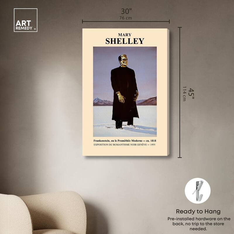 Mary Shelley's Monster Canvas by Art Remedy, Gallery Wrapped