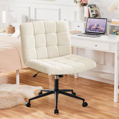 Home Office Desk Chair with Wheels,Desk Chair with Lumbar Support,Height 360°Rolling Swivel Chairs,Sherpa