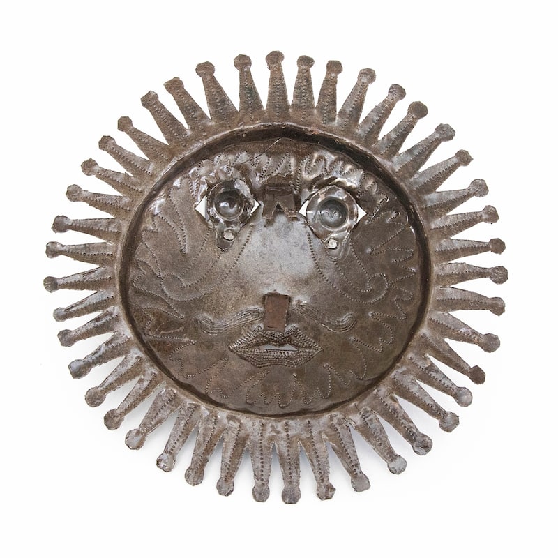 Recycled Oil Drum Natural Sun Wall Art , Handmade in Haiti