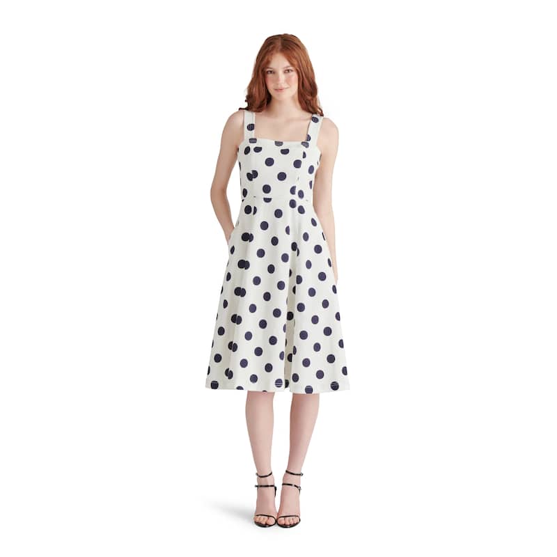Steve Madden Dolly Polka Dot Cotton Midi Dress