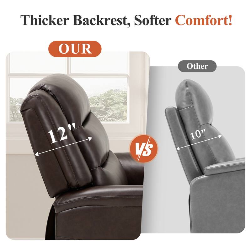 Power Lift Recliner Chair with Massage & Heat - PU Leather Electric Lift Chair for Living Room