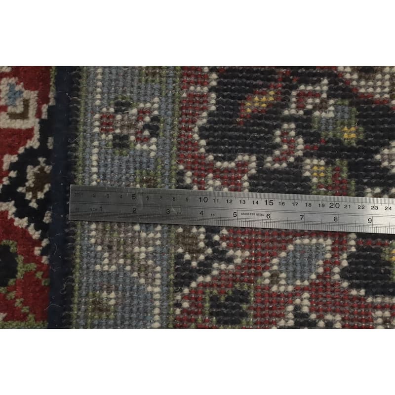 Hand-knotted Transitional Wool Carpet Blue Oushak Rug Oriental Carpet Floral Area Rug Oriental Carpet - 8' 0'' X 2' 7''